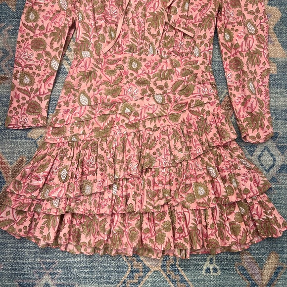 NWT Long Sleeve Anna Cate Isabella Dress, Baby Pink Floral - Picture 3 of 7
